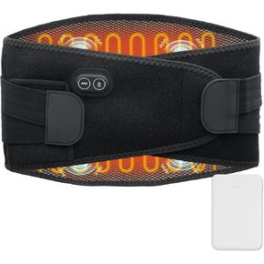 Cordless Heated Back Massager Belt – Rechargeable, 3 Heat Levels, 5 Vibration Modes, Adjustable Intensity for Muscle Relaxation & Pain Relief, Perfect for Home, Office, or Car Use