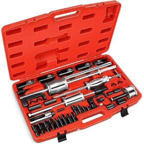 DNA MOTORING 40pcs Diesel Fuel Injector Puller Removal Tool, Diesel Injector Extractor Master Kit, Slide Hammer Fuel Injector Removal Tool Kit for Diesel Engines, TOOLS-00785