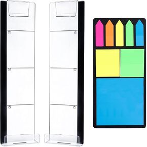 2PCS Multifunction Clear Computer Monitor Memo Boards （Left & Right） Acrylic Screen Message Side Panel Phone Holder Message Reminder for Office Desktop with Sticky Notes