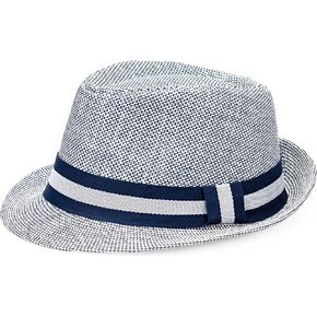 thuizen Hawaiian Casual Holiday Panama Fedora Straw Visor Sun Hat with Striped Braided Band
