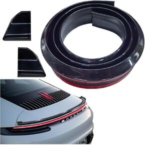 Car Rear Spoiler Roof Lip Kit, Rubber Trunk Spoiler Trim Strip Cool Car Decoration, Universal Punch-Free Vehicle Exterior Accessory Sticker (Bright Black)