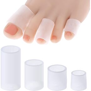 16PCS Silicone Toe Sleeves, Gel Toe Protectors, Corn Protectors Cushions for Women Men, Soft Toes Tube Pads, for Calluses, Bunion Blisters, Hammertoe, Toenails Loss, Pain Relief