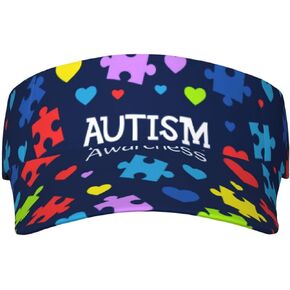 Autism Hats Men Women Autism Awareness Sports Visor Sun Hats for Beach, Travel,Running Outdoor Hat