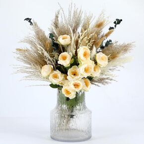 Janinka 115 Pcs Pampas Grass Dried Flower Bouquet Wedding Dried Bouquet Centerpieces Decorations Boho Flowers Home Table Desk Decor Rustic Farmhouse Decor