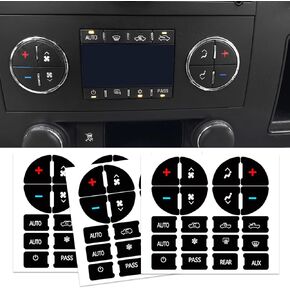 2PCS AC Dash Button Repair Kit, Automotive Dash Gauge Accents, Replacement AC Dash Button Sticker Repair Kit, Car SUV Accessories Automotive Decals for Fixing Ruined Faded A/C Control Buttons (2PCS)