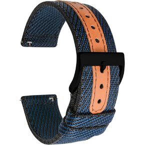 TStrap Nylon Watch Band for Men - Canvas Quick Release Watch Strap Women - Soft Sailcloth Smart Watchband with Clasp - Correa para Reloj Replacement - 18mm 20mm 22mm