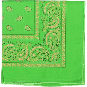 Motique Accessories Paisley Bandana with Gold - Apple Green