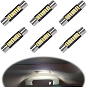 6 PCS 29.5 mm LED Car Bulb, Extremely Bright 9-SMD 4014 Chips, Xenon Festoon Light Bulb 6614F 6641 6612F, Automotive Light Bulbs 12V for Vanity Mirror, Sun Visor, and Dome Light