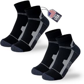 Samsox 2-Pair Merino Wool Cankle الجوارب المشي لمسافات طويلة ، مصنوعة في الولايات المتحدة الأمريكية الجوارب الرياضية للرجال والنساء (حي مواب)