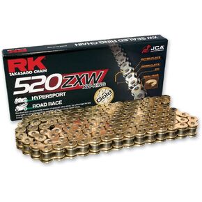 RK Racing Chain GB520ZXW-118 Gold 118 Link XW-Ring Premium High Performance Chain with Connecting Link
