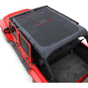 Jimen Sunshade for JKU ، Full Sun Shade Bikini Top Top Top متوافق مع Jeep Wrangler JK & Unlimited 4 Door 2007-2018