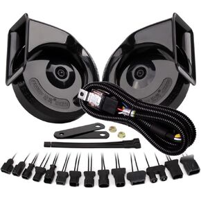 Horn Car Horn for Hyundai ، High/Low Low Loud Horn مع قرن التتابع Harness Hornproof Horn مع 2pcs موصل تسخير كابل