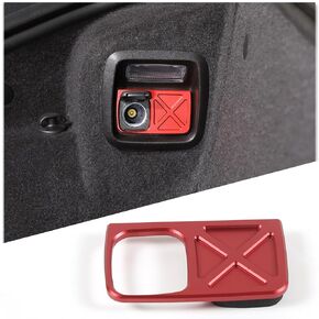 بالنسبة إلى Corvette C8 Front Trunk Escape Switch Anti Mispress Cover متوافقة مع Corvette C8 Stingray 2020-2024 إطار زر الجذع الأمامي للألمنيوم (أحمر)
