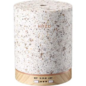 Hiizo T20 Terrazzo Aroma Diffuser-200 مل من موزع الزيت الأساسي بالموجات فوق الصوتية مع غطاء حجري terrazzo الطبيعي وقاعدة الخشب وتكنولوجيا النانو وضوء LED قابل للتعديل ، وموقت ذكي ، وعملية هادئة