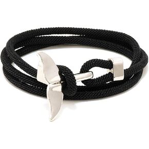 Unique Whale Tail Wrap Bracelet - 20" Adjustable Nylon, Stylish Ocean-Inspired Design