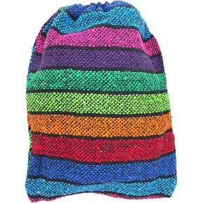 Needzo Mini Baja parkstring backpack ، حقيبة سلسلة سفن مكسيكية منسوجة ، حقائب أزياء بوهو الهبي للنساء ، قد تختلف ، 14 × 10 بوصات