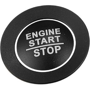Engine Start Stop Button Cover Push Start Button Trim Sticker for Jeep Grand Cherokee 2014-2019 Aluminum Alloy Black (Set of 2)