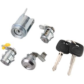 Ignition Switch Lock Cylinder with Keys for Toyota 4Runner 1990-1995 for Toyota Pickup Hilux 1988-1997 | 2 Keys, Silver Tone | Replaces 69058-60041, D2191608