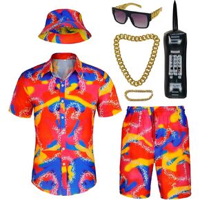 Men's 80s Outfit Set Retro Party Costume with Accessories in Kuwait