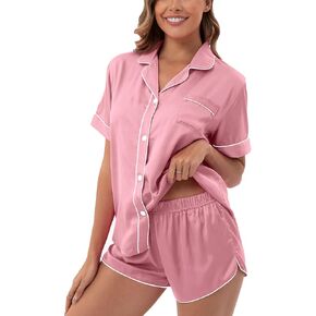 UMBY WOMENS 'SILK SATIN PAJAMA SETS SETS 2 قطعة حرير PJS