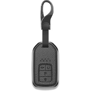 Leather Key Sleeve for Honda A Key Fob Cover with Keychain, Car Key Holder and Metal Case Accessories for Honda Accord/ Civic/ CRV/ Odyssey/ Pilot/ Passport/ Insight Key Shells