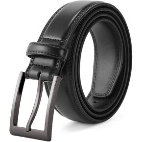 GAEKEAO Mens Dress Belt Genuine Leather Belts for Men 1 1/4" Mens Belts For Suits Jeans Uniform with Single Prong Buckle
