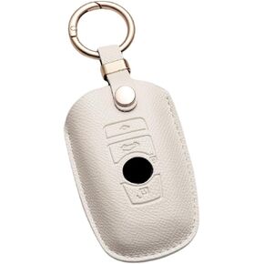 Key Fob Cover for BMW, Leather Car Key Case Shell Protector with Key Chain for 2 5 6 7 Series X1 X2 X3 X5 X6 X7 M5 M6 (GREY, BLADE SIZE)