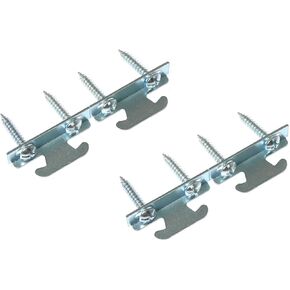 RLECS Single Curtain Rod Bracket, 4pcs with 16 Screws, Silver Iron, Wall Mount