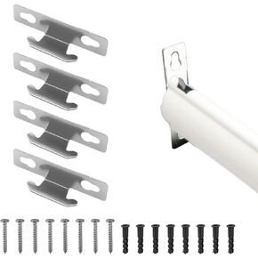 Amazing Drapery Hardware Single Curtain Rod Mounting Brackets for Lockseam Rods - 2 Pairs with 8 Screws and Plugs