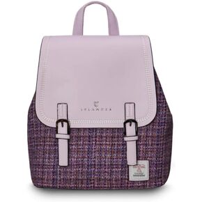 Islander Harris Tweed Jura Backpack for Women, Violet Mini Dogtooth