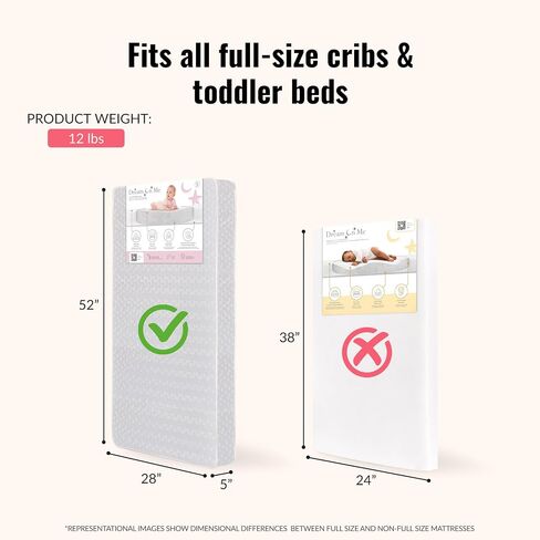 Snooze Crib & Toddler Mattress, Extra Firm Thermo-Bonded Core, Greenguard Gold Certified in Saudi Arabia