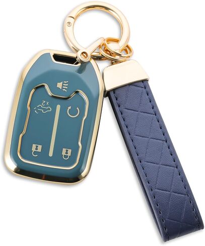 for Chevy Key Fob Cover with Keychain, for 2019 2020 2021 2022 2023 GMC Sierra, Chevy Silverado 1500/2500HD/3500HD, 5-Button, TPU, Accessories in Kuwait
