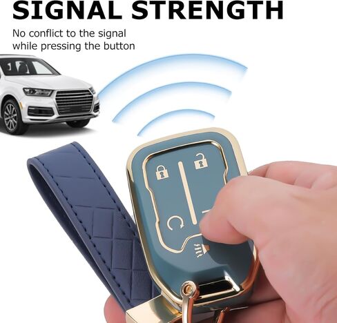 for Chevy Key Fob Cover with Keychain, for 2019 2020 2021 2022 2023 GMC Sierra, Chevy Silverado 1500/2500HD/3500HD, 5-Button, TPU, Accessories in Kuwait