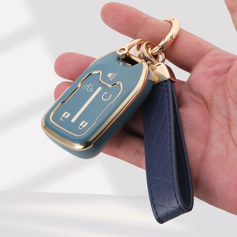 for Chevy Key Fob Cover with Keychain, for 2019 2020 2021 2022 2023 GMC Sierra, Chevy Silverado 1500/2500HD/3500HD, 5-Button, TPU, Accessories in Kuwait