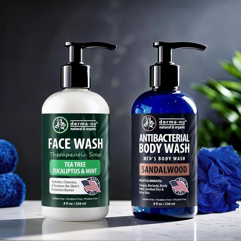 Antibacterial Body Wash - Antibacterial Soap And Tea Tree Body Wash For Jock Itch, Athletes Foot, Eczema And Back Acne - Anti Bacterial Body Soap For Men And Women Safe For All Skin Types - 8 Oz in Kuwait