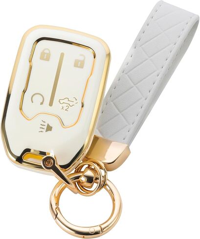 for Chevy Key Fob Cover with Keychain, for 2019 2020 2021 2022 2023 GMC Sierra, Chevy Silverado 1500/2500HD/3500HD, 5-Button, TPU, Accessories in Kuwait