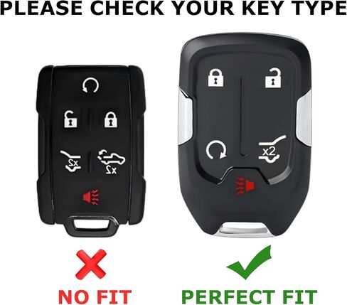 for Chevy Key Fob Cover with Keychain, for 2019 2020 2021 2022 2023 GMC Sierra, Chevy Silverado 1500/2500HD/3500HD, 5-Button, TPU, Accessories in Kuwait
