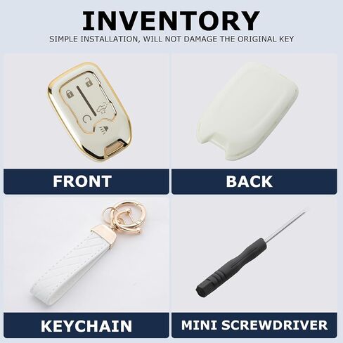 for Chevy Key Fob Cover with Keychain, for 2019 2020 2021 2022 2023 GMC Sierra, Chevy Silverado 1500/2500HD/3500HD, 5-Button, TPU, Accessories in Kuwait