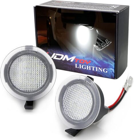 iJDMTOY White LED Under Side Mirror Puddle Lights Compatible with Ford F150 Raptor Edge Explorer Flex, Lincoln Navigator Mark LT MKX etc. (Powered by 18 pcs White SMD LED Lights) in Saudi Arabia