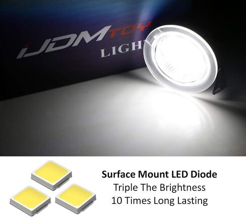 iJDMTOY White LED Under Side Mirror Puddle Lights Compatible with Ford F150 Raptor Edge Explorer Flex, Lincoln Navigator Mark LT MKX etc. (Powered by 18 pcs White SMD LED Lights) in Saudi Arabia