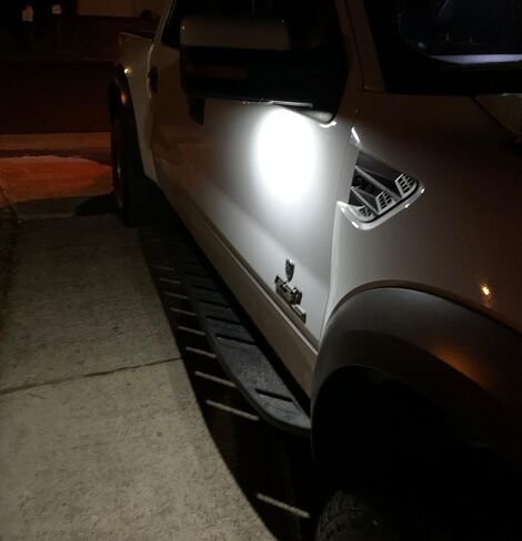 iJDMTOY White LED Under Side Mirror Puddle Lights Compatible with Ford F150 Raptor Edge Explorer Flex, Lincoln Navigator Mark LT MKX etc. (Powered by 18 pcs White SMD LED Lights) in Saudi Arabia
