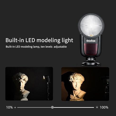 Godox V1-O Round Head Camera Flash Speedlite, 2.4G X Wireless HSS 76Ws Speedlight Flash with Li-on Battery Powered Compatible with Panasonic DSLR Cameras in Saudi Arabia