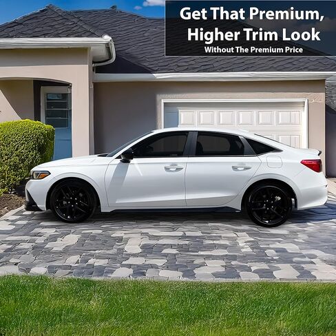 BOGAR TECH DESIGNS Precut for Honda Civic Sedan 2022-2025 Side Window Chrome Delete Vinyl Film Replacement, Gloss Black in Saudi Arabia