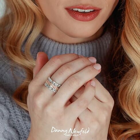 Paz Creations 925 Sterling Silver Spinner Ring for Woman ، حلقات تململ القلق مصنوعة يدويا ، أسلوب عتيق ، مع ضمان سنة واحدة in Saudi Arabia
