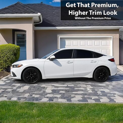 BOGAR TECH DESIGNS Precut for Honda Civic Sedan 2022-2025 Side Window Chrome Delete Vinyl Film Replacement, Gloss Black in Saudi Arabia