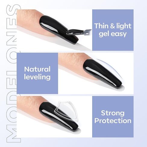 modelones Gel Top Coat and Base Coat, 2Pcs 10ml Gel Nail Polish No Wipe Top Coat Set, Glossy Shine Long Lasting LED Soak Off For Home DIY and Nail Salon in Saudi Arabia