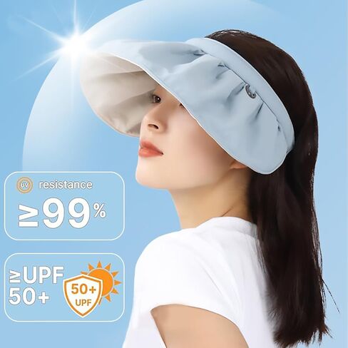 Womens Sun Visor Hats Large Brim Summer UV Protection Beach Cap UPF50+ in Saudi Arabia