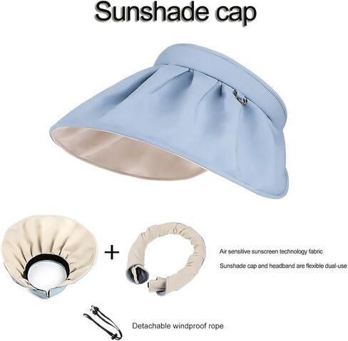 Womens Sun Visor Hats Large Brim Summer UV Protection Beach Cap UPF50+ in Saudi Arabia