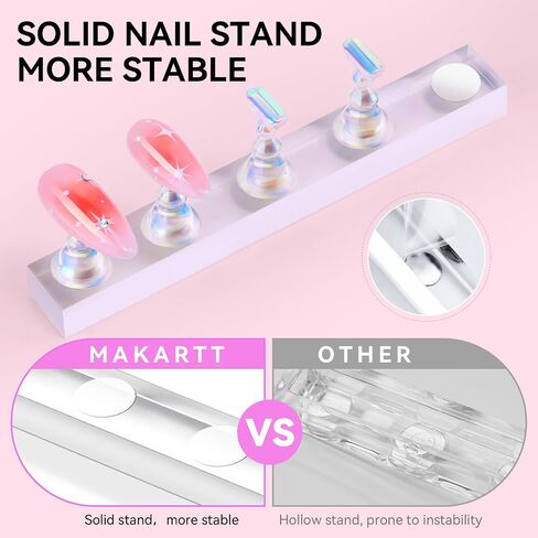 Makartt Nail Stand for Press On Nails Display Practice Art Painting Magnetic Fake Nail Holder for Painting Nails Stand for False Nail Designs with Reusable Putty for Home DIY Beginner Salon Supplies in Saudi Arabia