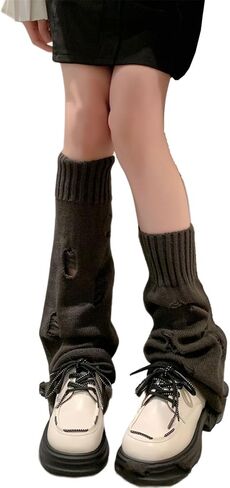 Goth Y2k Leg Warmers for Women Gothic Cute Grunge Cutecore Rave Emo Punk Hippie Knit Warm Winter Alt in Saudi Arabia